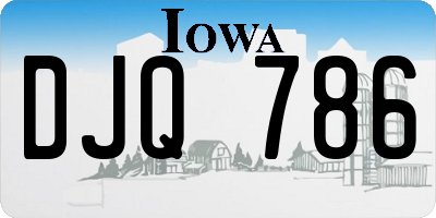 IA license plate DJQ786
