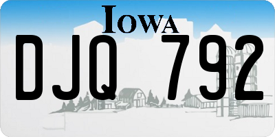 IA license plate DJQ792