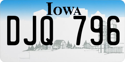 IA license plate DJQ796