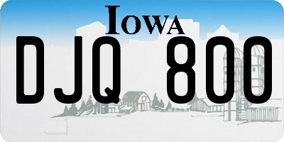 IA license plate DJQ800