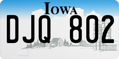 IA license plate DJQ802