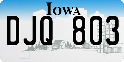 IA license plate DJQ803