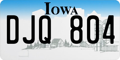 IA license plate DJQ804