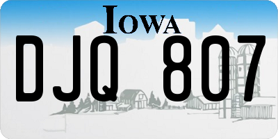 IA license plate DJQ807