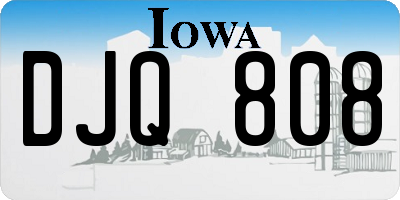 IA license plate DJQ808