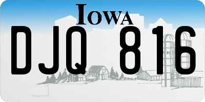 IA license plate DJQ816