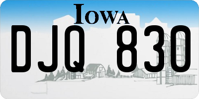 IA license plate DJQ830