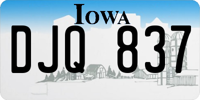 IA license plate DJQ837