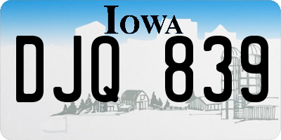 IA license plate DJQ839