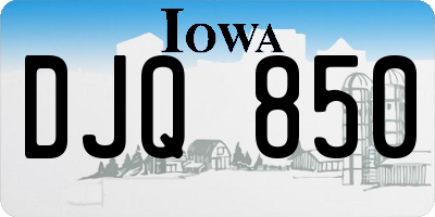 IA license plate DJQ850