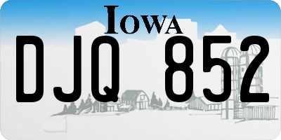 IA license plate DJQ852