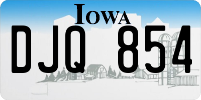 IA license plate DJQ854