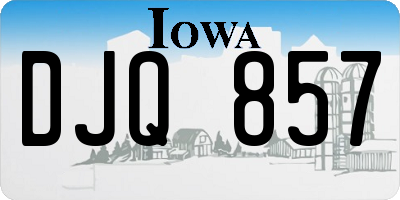 IA license plate DJQ857