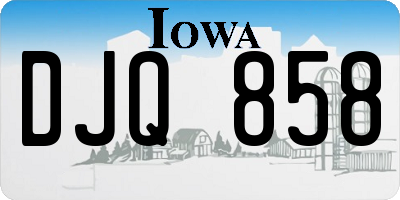 IA license plate DJQ858