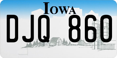 IA license plate DJQ860