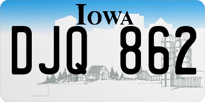 IA license plate DJQ862
