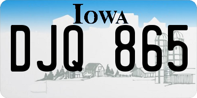 IA license plate DJQ865