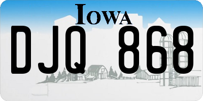 IA license plate DJQ868