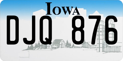 IA license plate DJQ876