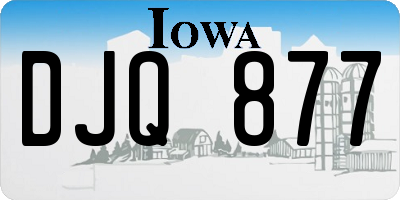IA license plate DJQ877
