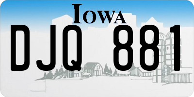 IA license plate DJQ881