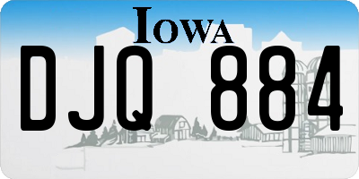 IA license plate DJQ884