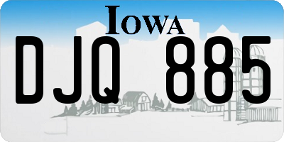 IA license plate DJQ885