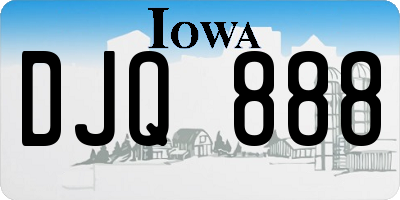 IA license plate DJQ888