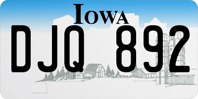 IA license plate DJQ892
