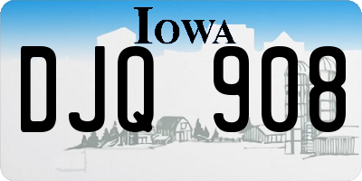 IA license plate DJQ908
