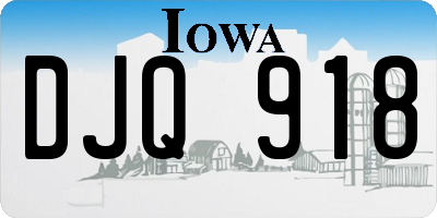 IA license plate DJQ918