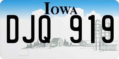 IA license plate DJQ919