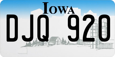 IA license plate DJQ920