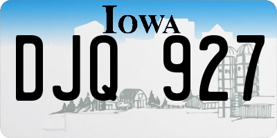 IA license plate DJQ927