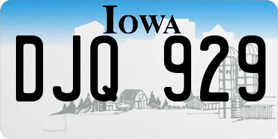 IA license plate DJQ929