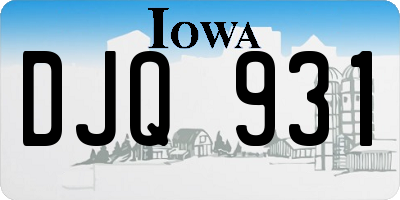 IA license plate DJQ931