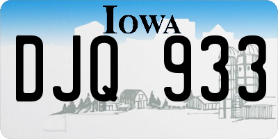IA license plate DJQ933