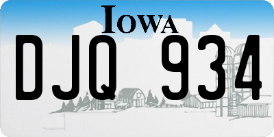 IA license plate DJQ934