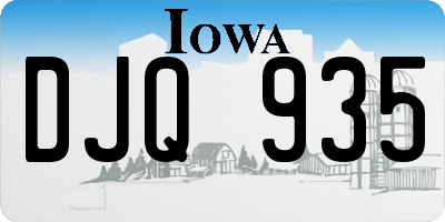 IA license plate DJQ935
