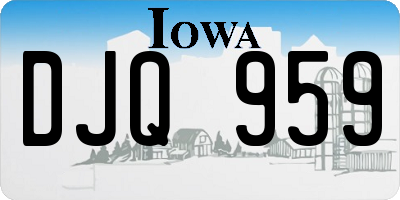 IA license plate DJQ959