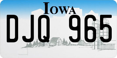 IA license plate DJQ965