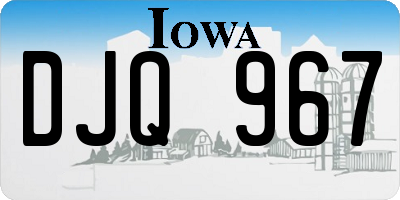 IA license plate DJQ967