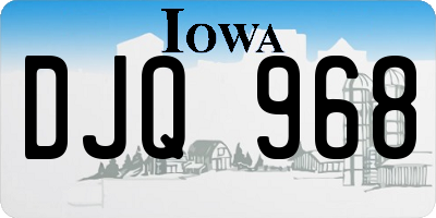 IA license plate DJQ968