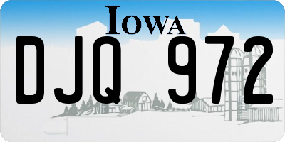 IA license plate DJQ972