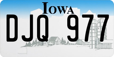 IA license plate DJQ977