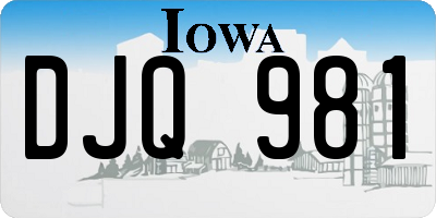 IA license plate DJQ981
