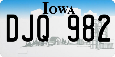 IA license plate DJQ982