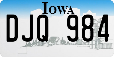 IA license plate DJQ984