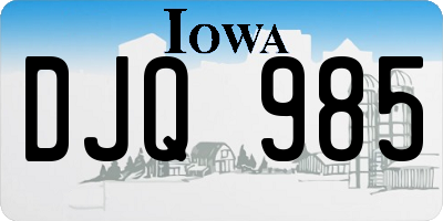 IA license plate DJQ985