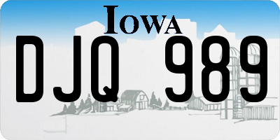 IA license plate DJQ989